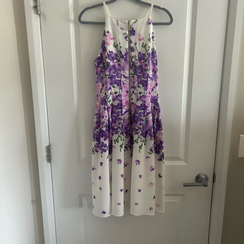 Adrianna Papell Purple Floral Dress - Picture 7 of 10